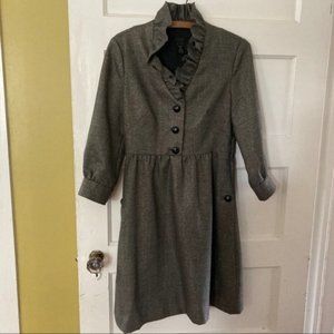J.Crew Black Label Wool Coat Dress Jackie O size 4